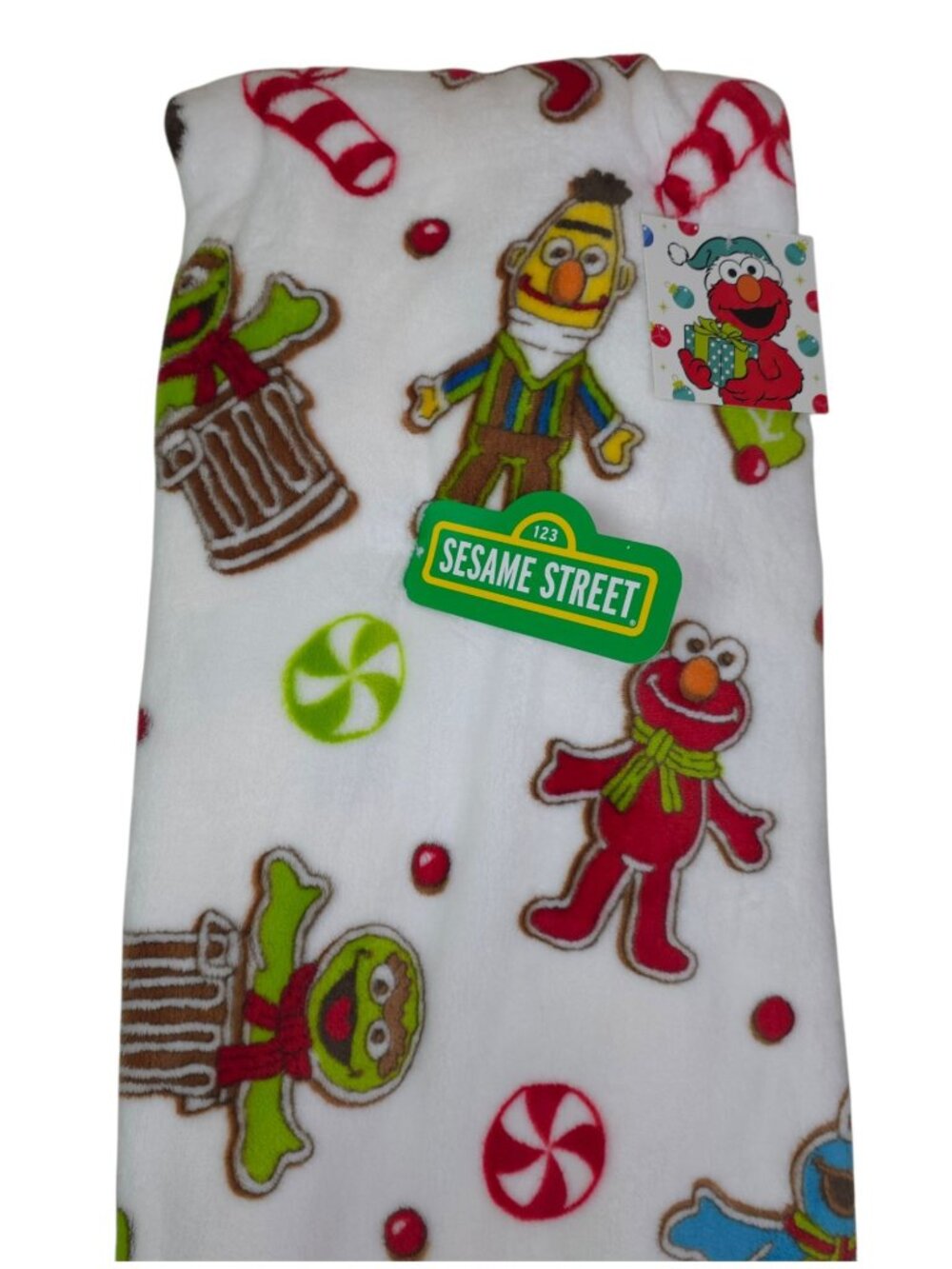 Sesame Street Decorative Throw Blanket 50" X 70" Holiday Gingerbread Christmas